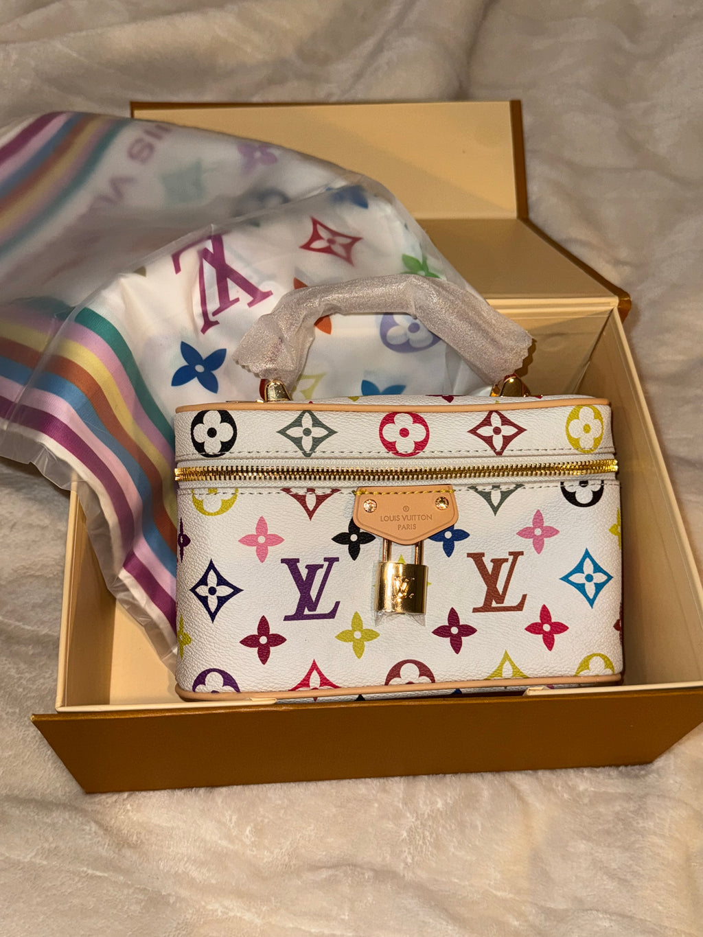LV Rainbow Purse and Scarf