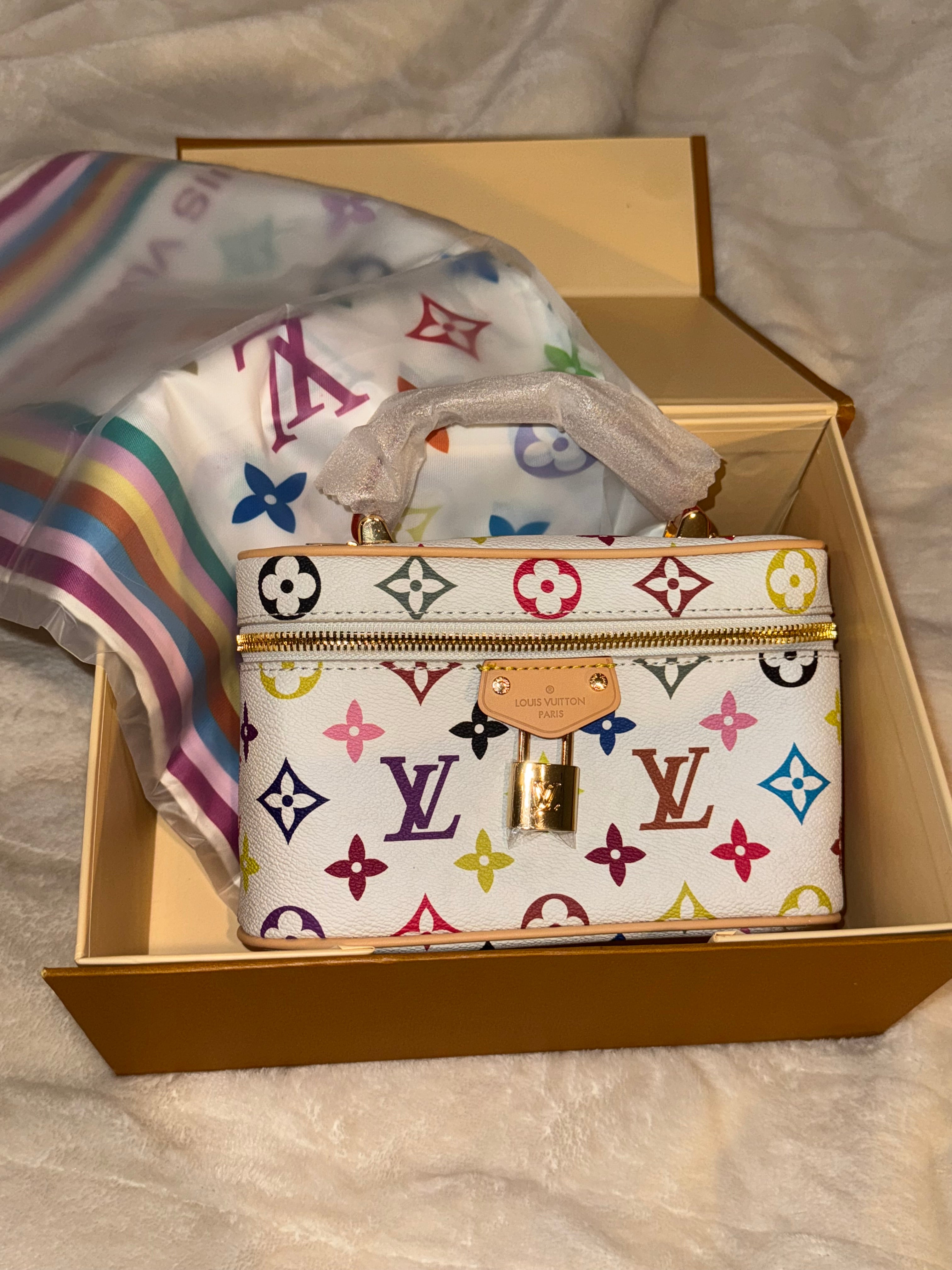 LV Rainbow Purse and Scarf