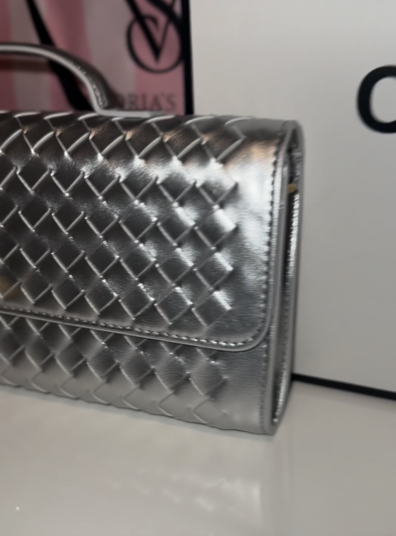 Silver B@lenci@g@ Clutch