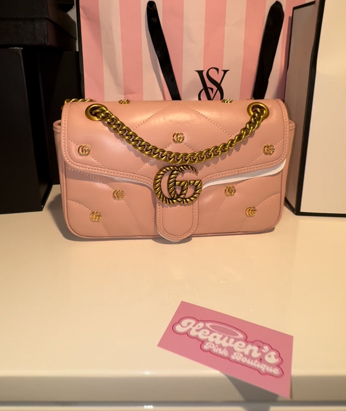Pink Gucc! Gold Purse