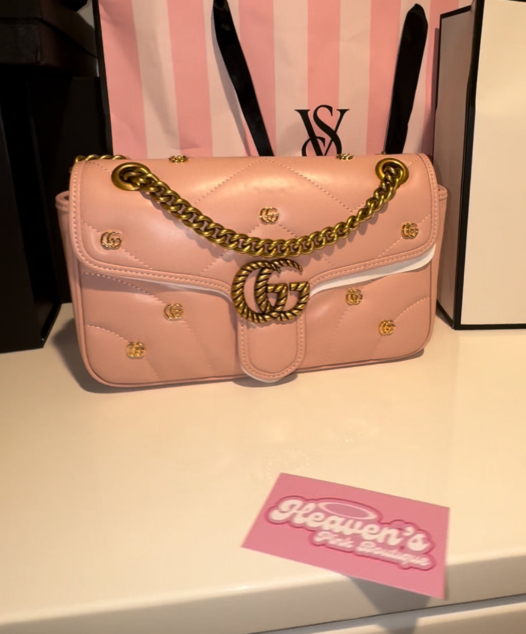 Pink Gucc! Gold Purse