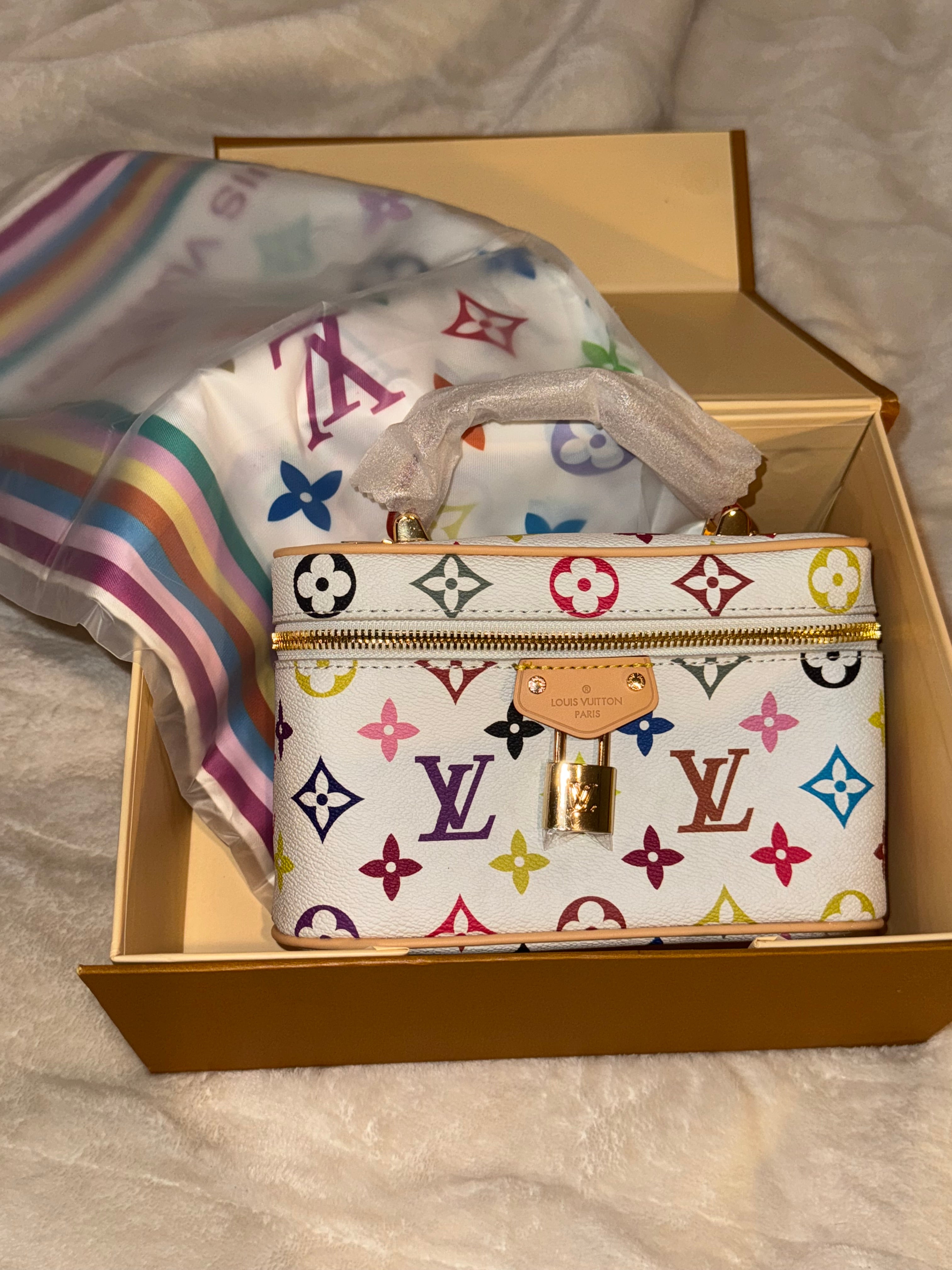 LV Rainbow Purse and Scarf