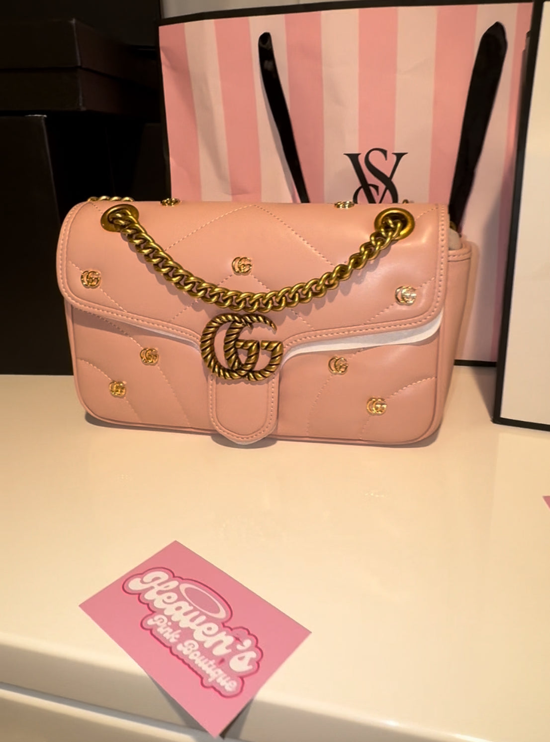 Pink Gucc! Gold Purse