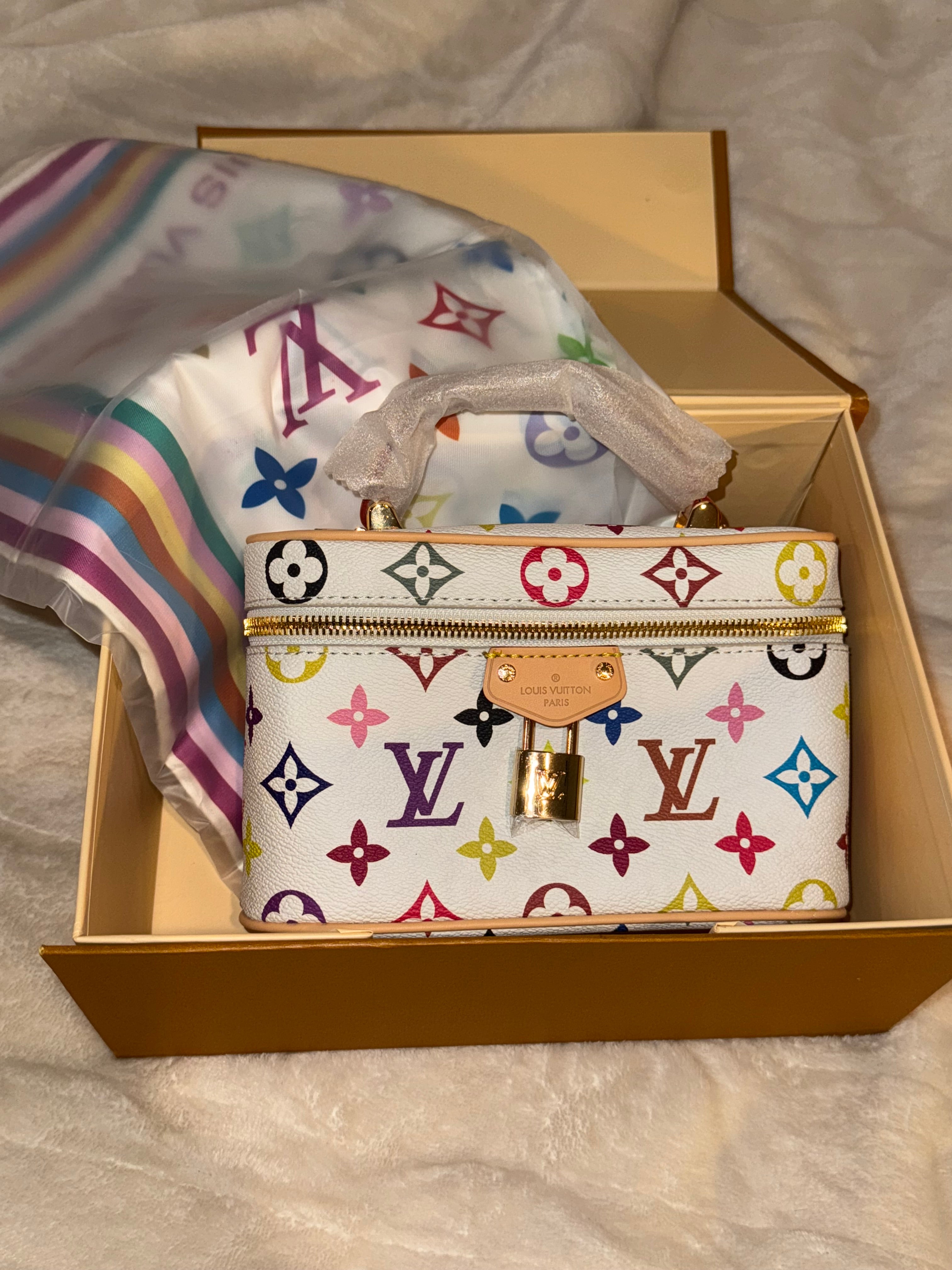 LV Rainbow Purse and Scarf